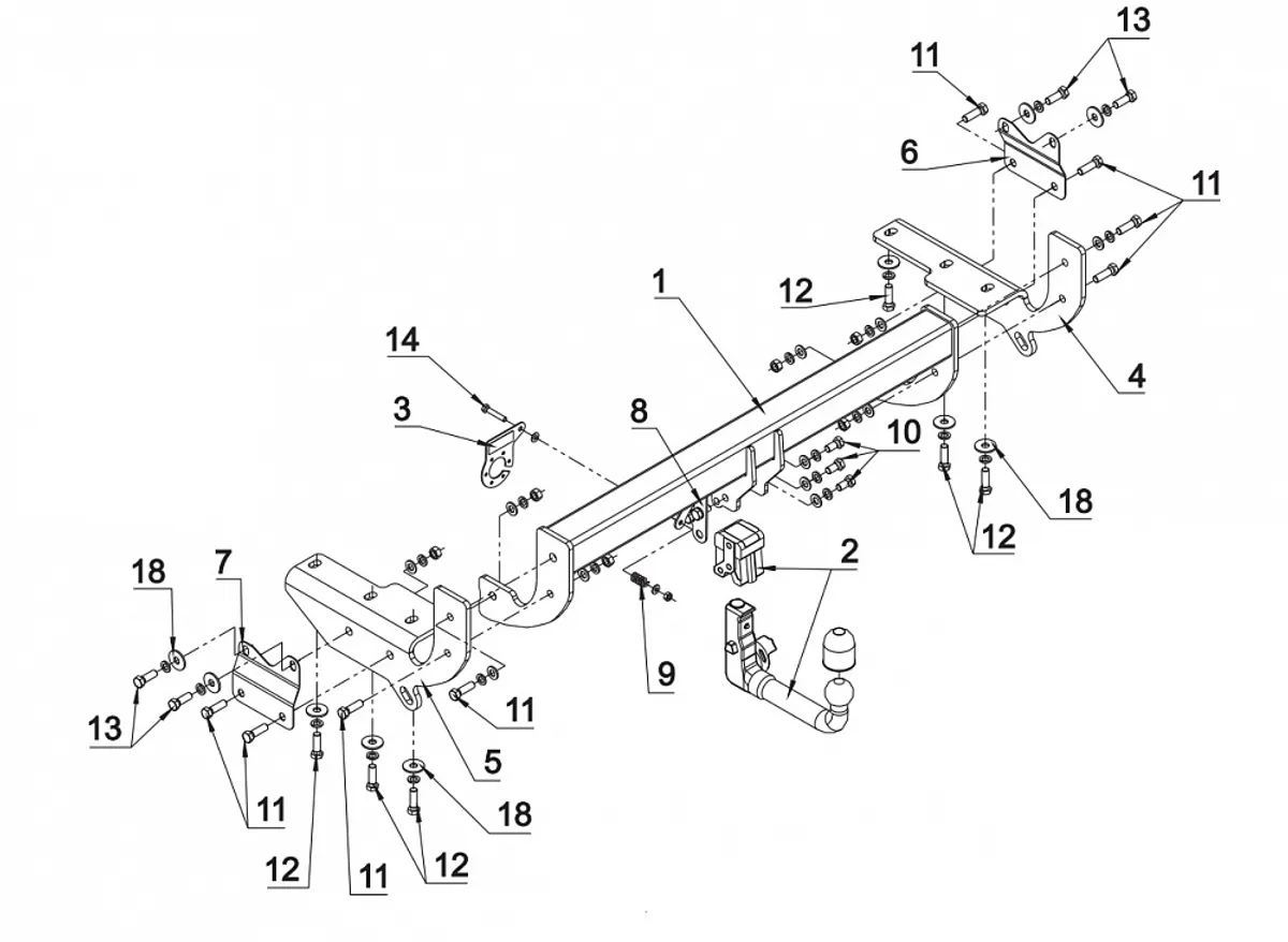 Фаркоп Auto-Hak для Lexus RX450H, RX350 2009-2015 0 80V в 