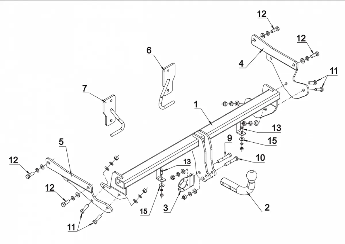 Фаркоп Auto-Hak для Mazda 3 2013-2019 (хетчбек) M 63 в 