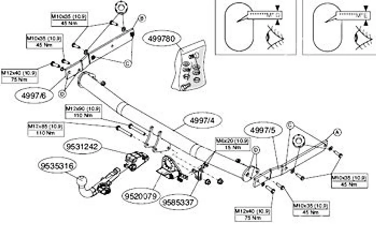 Фаркоп Brink для Mazda 6 (седан, хетчбек) 2008-2012 499700 в 