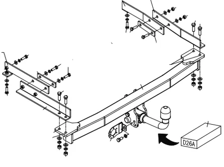 Фаркоп Auto-Hak для Mercedes S-class 1991-1999 D 26A в 