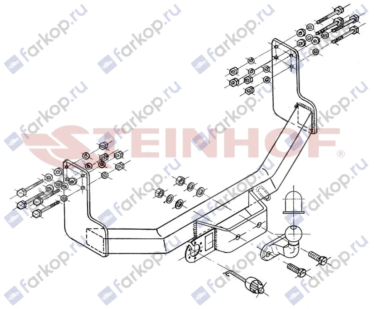 Фаркоп Steinhof для Mercedes Sprinter 1995-2006, (для а/м со ступенькой) M-223 в 