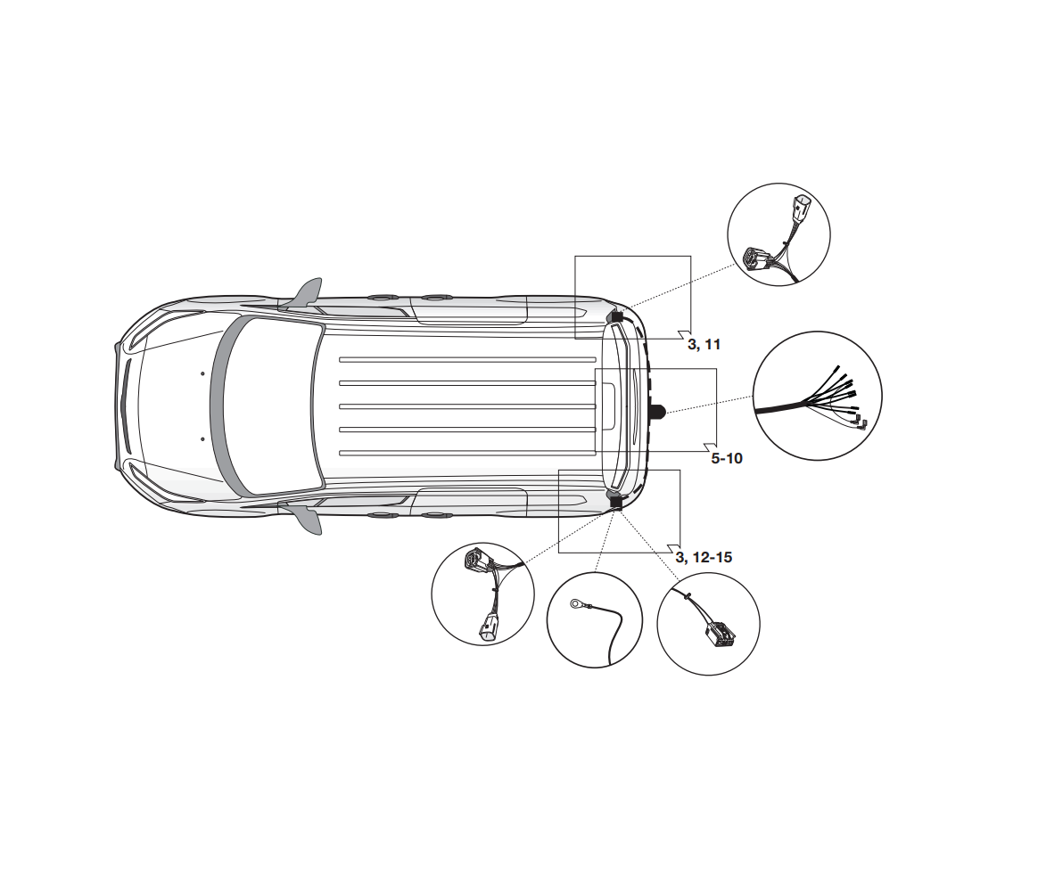 Электрика фаркопа Hak-System (7 pin) для Ford Tourneo Courier 2014- 16060549 в 