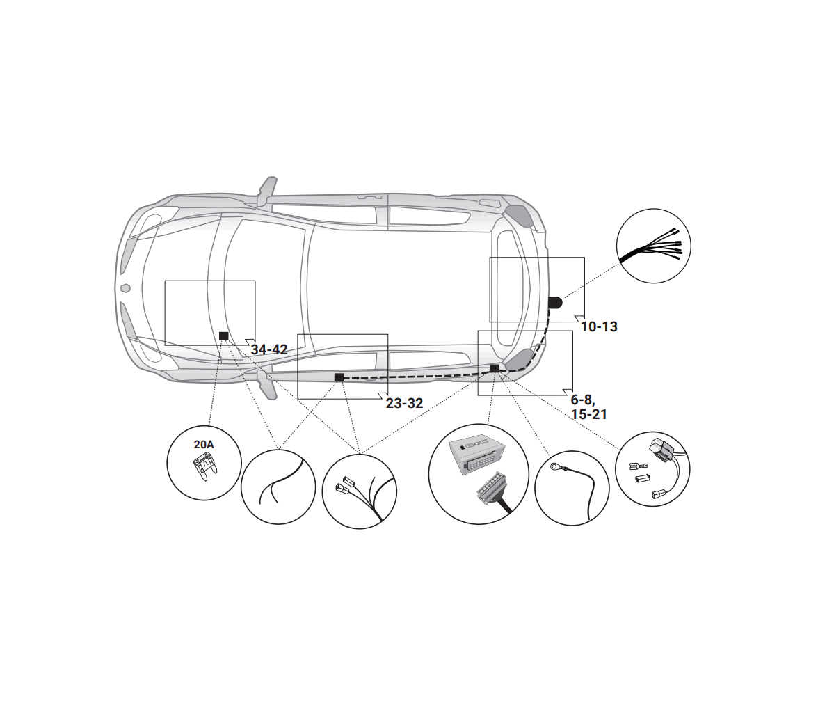 Электрика фаркопа Hak-System (7 pin) для Renault Clio 2012- 16180535 в 