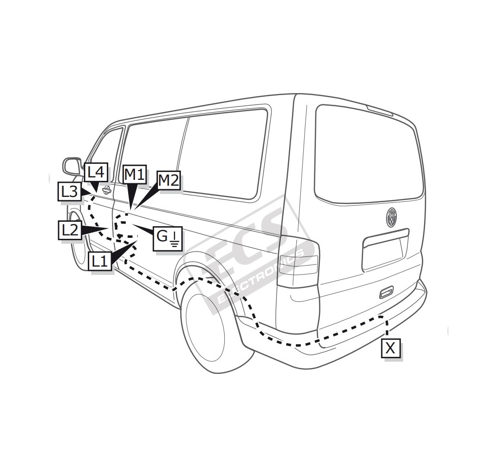 Электрика фаркопа ECS (7 pin) для Volkswagen Multivan T6 2015-10/2019 VW126B1 в 