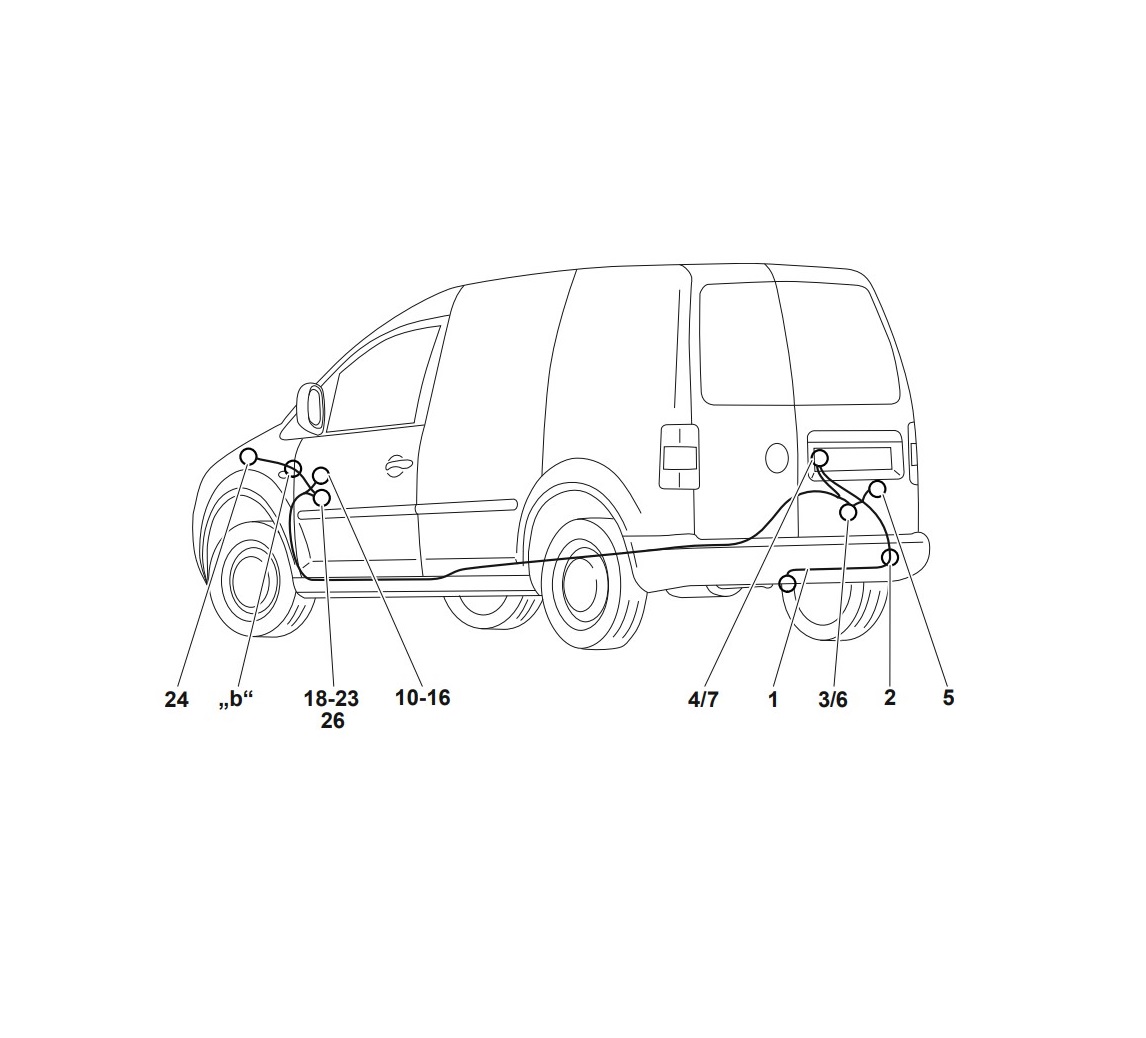 Электрика фаркопа Westfalia (13 pin) для Volkswagen Caddy 2004-2020 321554300113 в 