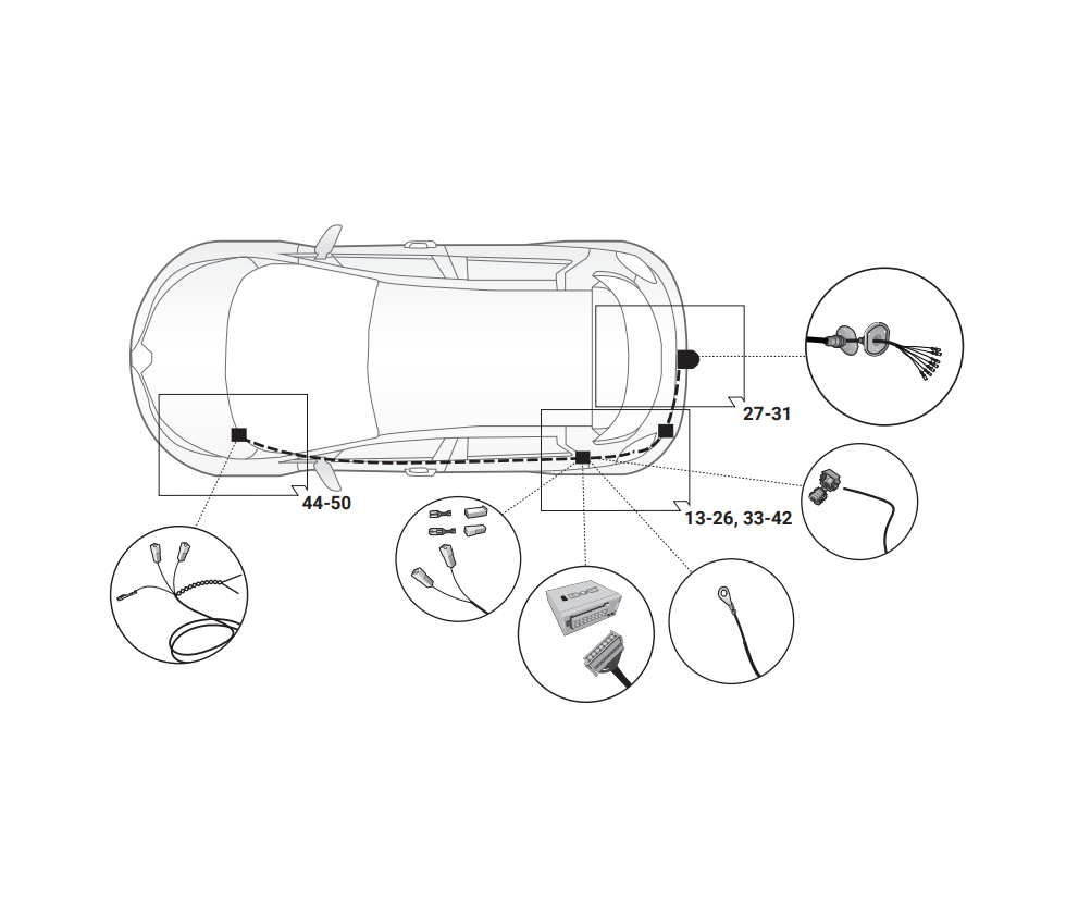 Электрика фаркопа Hak-System (7 pin) для Nissan Juke 2019- 12500673 в 