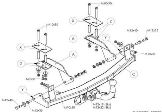 Фаркоп Galia для Fiat Punto 1999-2005 F090C в 