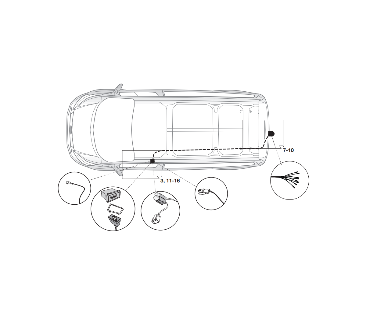Электрика фаркопа Hak-System (7 pin) для Ford Transit (фургон, шасси) 2016- 12060559 в 