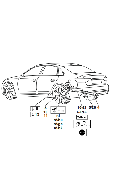 Электрика фаркопа Westfalia (13 pin) для Audi A4 2015- 305437300113 в 