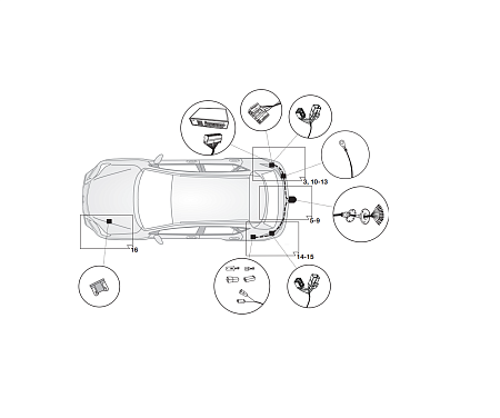 Электрика фаркопа Hak-System (13 pin) для Lexus RX 200t,350,450h 2016-  21670505 в 