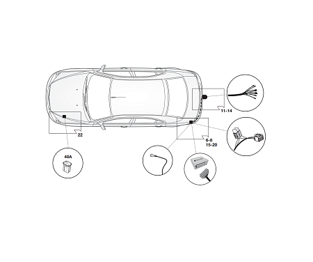 Электрика фаркопа Hak-System (7 pin) для Ford Galaxy 2015- 12060552 в 