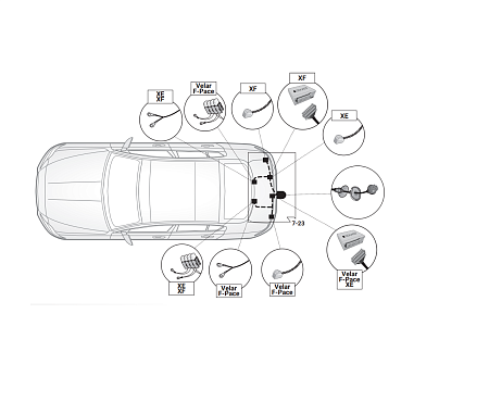 Электрика фаркопа Hak-System (13 pin) для Jaguar XF (Sportbrake) 2021- 21500679 в 