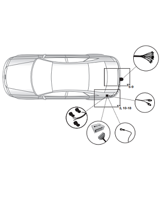 Электрика фаркопа Hak-System (13 pin) для Audi A4 (седан/универсал) 2015- 26010526 в 