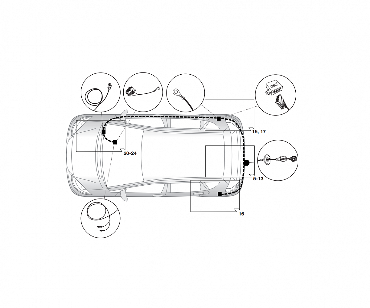 Электрика фаркопа Hak-System (7 pin) для Mercedes A-class 2004-2012 12040510 в 