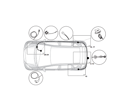 Электрика фаркопа Hak-System (7 pin) для Mercedes A-class 2004-2012 12040510 в 