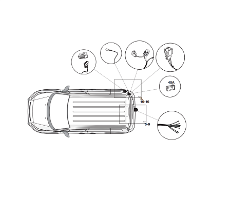 Электрика фаркопа Hak-System (7 pin) для Ford Tourneo Connect 2014- 12060530 в 