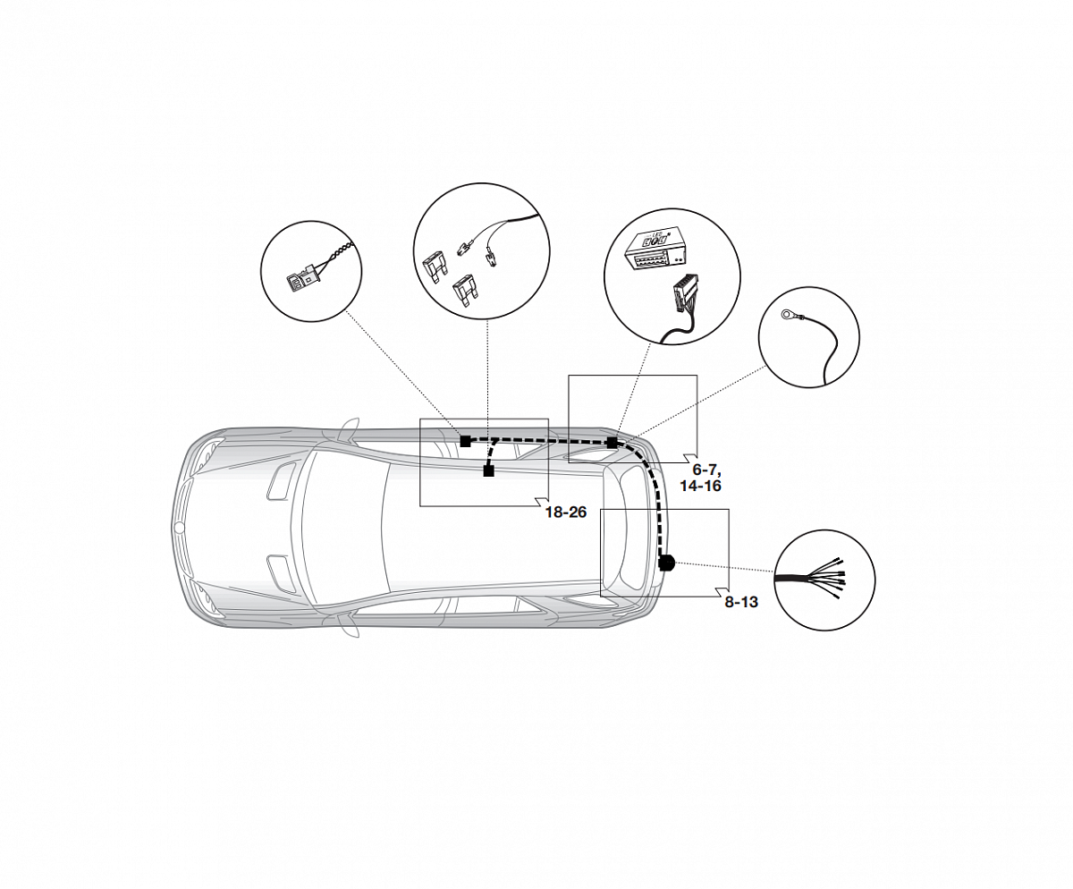 Электрика фаркопа Hak-System (7 pin) для Mercedes M-class 2011-2015 12040525 в 