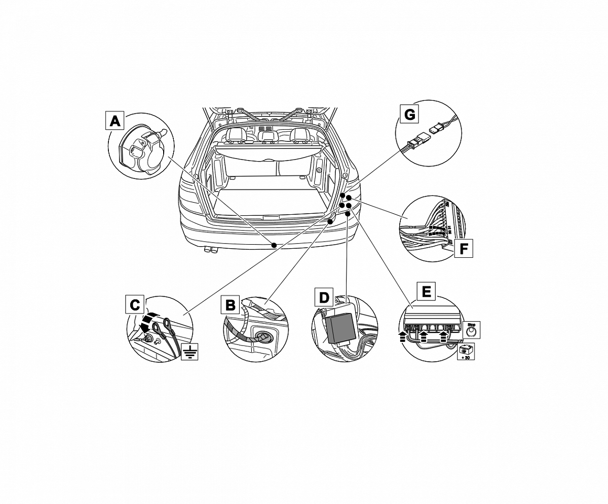 Электрика фаркопа Brink (7 pin) для Mercedes C-class 2007-2015 727533 в 