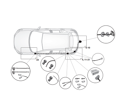 Электрика фаркопа Hak-System (7 pin) для Mazda 3 (хетчбек, седан) 2019- 21120526 в 