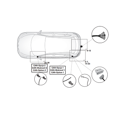 Электрика фаркопа Hak-System (13 pin) для Renault Talisman 2016- 21180541 в 