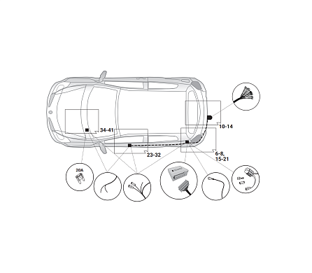 Электрика фаркопа Hak-System (13 pin) для Renault Clio 2012- 26180535 в 