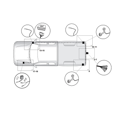 Электрика фаркопа Hak-System (13 pin) для Toyota Hilux 2016- 26250545 в 