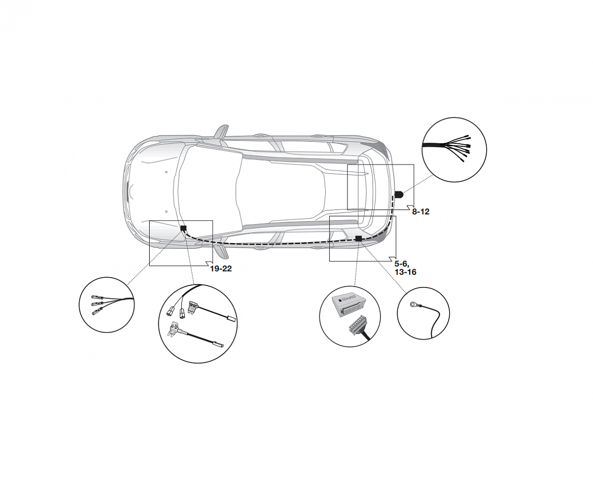 Электрика фаркопа Hak-System (7 pin) для Peugeot 208 2019- 12500637 в 
