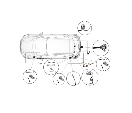 Электрика фаркопа Hak-System (13 pin) для Opel Astra 2015- 26150534 в 