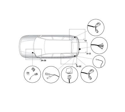 Электрика фаркопа Hak-System (7 pin) для Toyota Avensis 2009-2012 16250521 в 