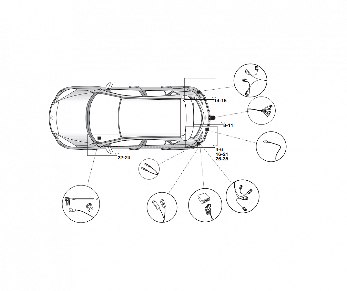 Электрика фаркопа Hak-System (7 pin) для Mazda 3 4/5 дв. 2013-2019 12120518 в 