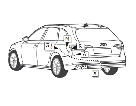 Электрика фаркопа ECS (7 pin) для Audi A4 2015- AU068B1 в 