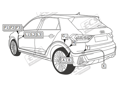 Электрика фаркопа ECS (13 pin) для Audi Q2 2016- VW190H1 в 