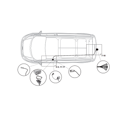 Электрика фаркопа Hak-System (13 pin) для Ford Transit Custom 2016- 21060559 в 