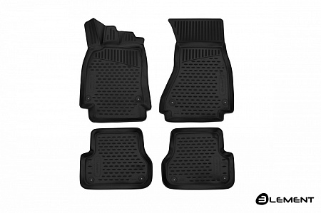 Коврики 3D в салон для AUDI A6 III (C7)  2012-&gt;, без перч. ящика, 4 шт. (полиуретан) ELEMENT3D0424210k в 