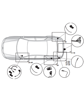Электрика фаркопа Hak-System (7 pin) для Audi A4 2000-2006 12010512 в 
