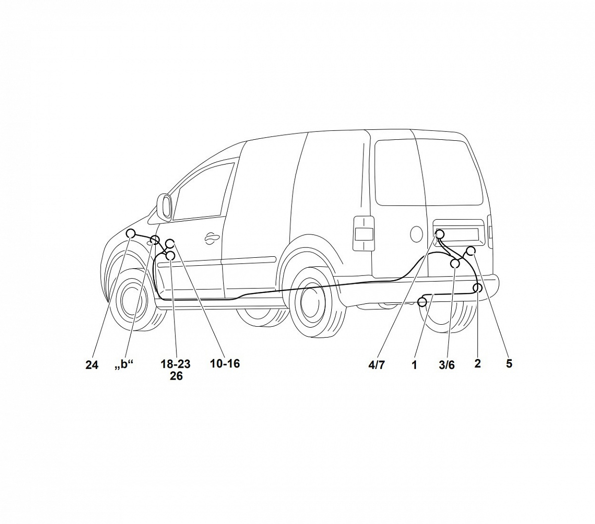 Электрика фаркопа Westfalia (7 pin) для Volkswagen Caddy 2008-2020 321554300107 в 