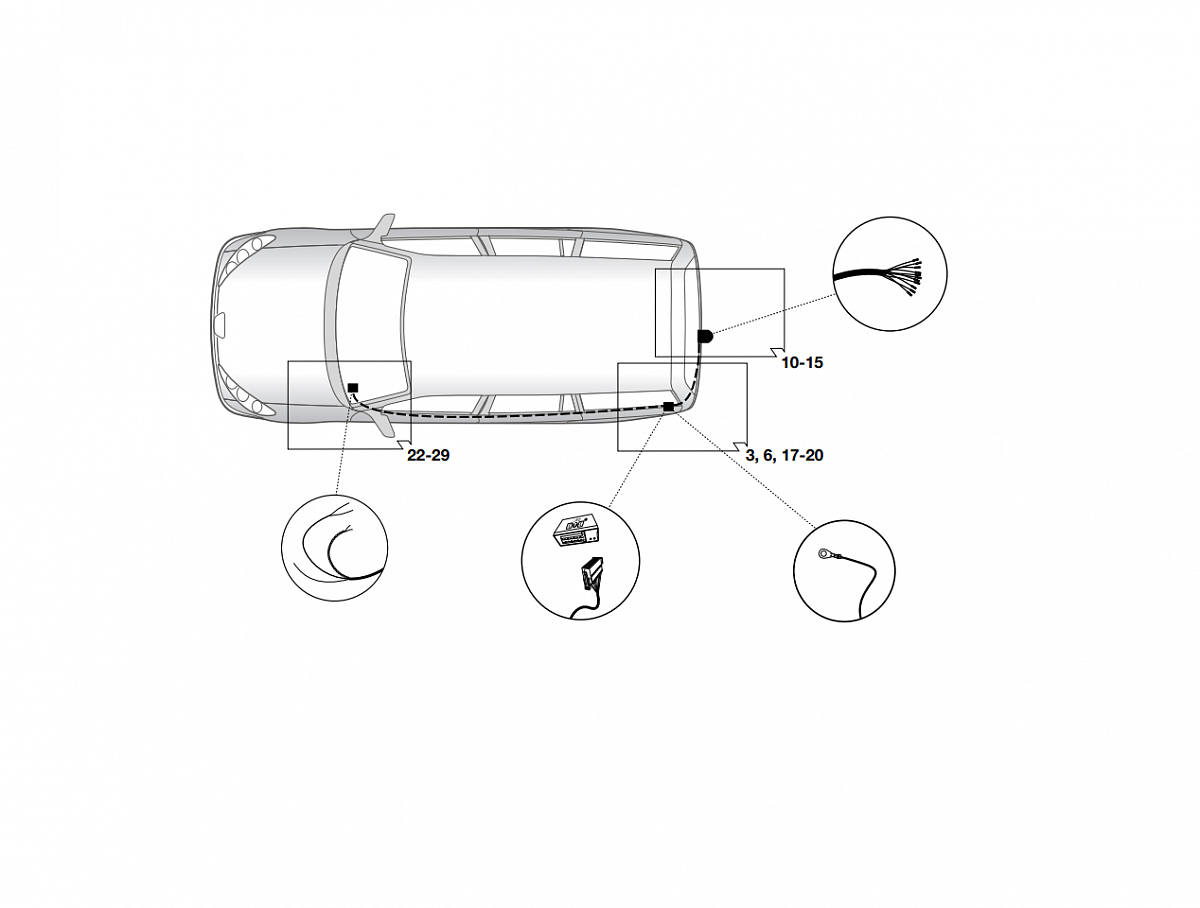 Электрика фаркопа Hak-System (13 pin) для Peugeot 308 (3/5 дв. хетчбек, кабриолет, унив) 2008-2013 21500558 в 