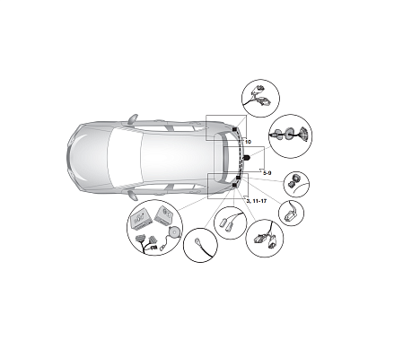 Электрика фаркопа Hak-System (13 pin) для Lexus UX 2019- 21670506 в 