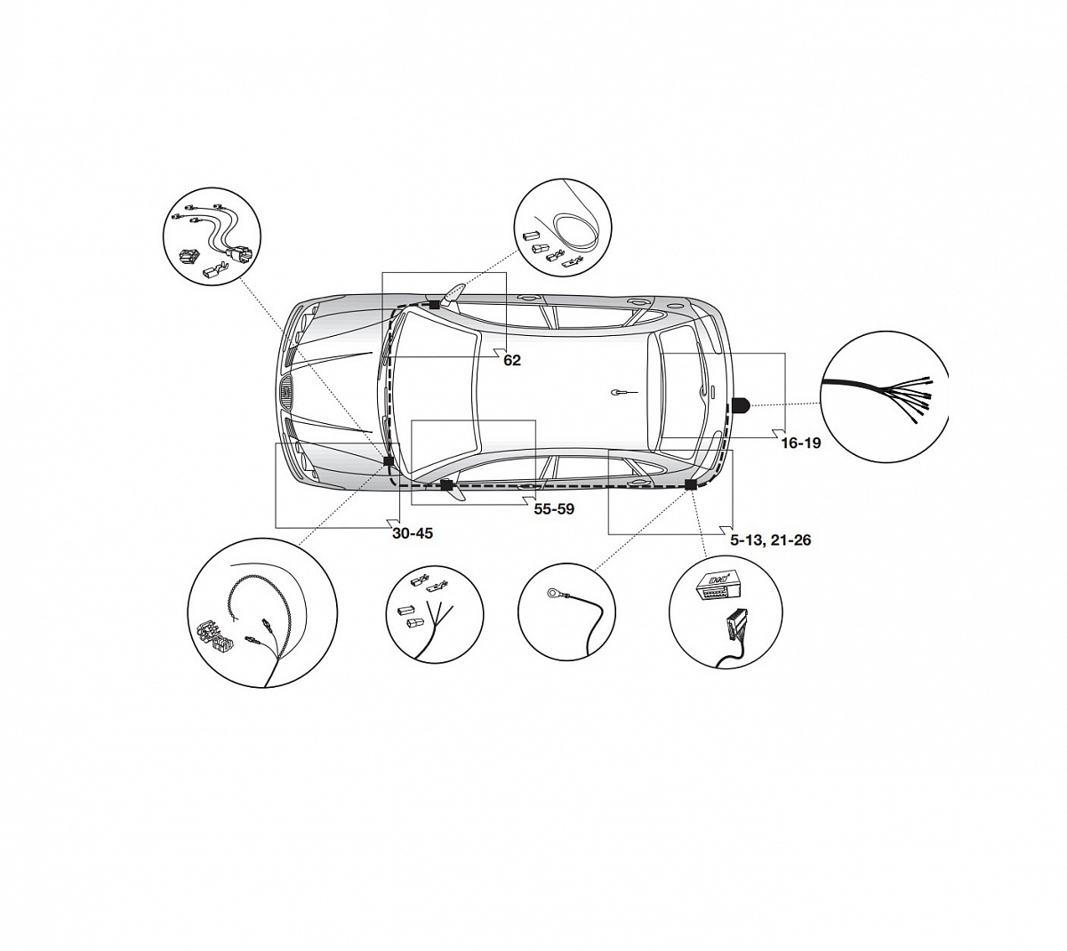 Электрика фаркопа Hak-System (7 pin) для Seat Ibiza (хетчбек) 2008-2015, унив. 2010-2015 12500551 в 