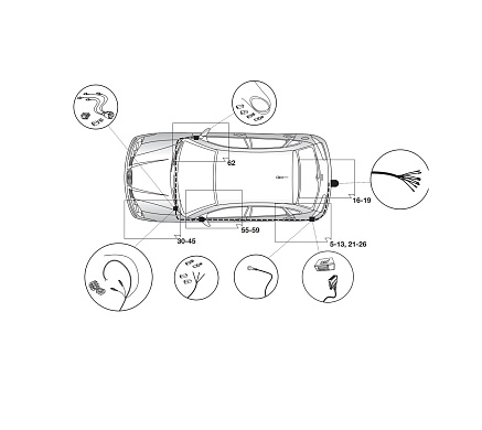 Электрика фаркопа Hak-System (7 pin) для Seat Ibiza (хетчбек) 2008-2015, унив. 2010-2015 12500551 в 