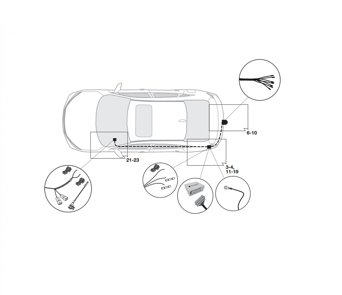Электрика фаркопа Hak-System (7 pin) для Honda Civic (хэтчбек) 2016-2020 12070526 в 