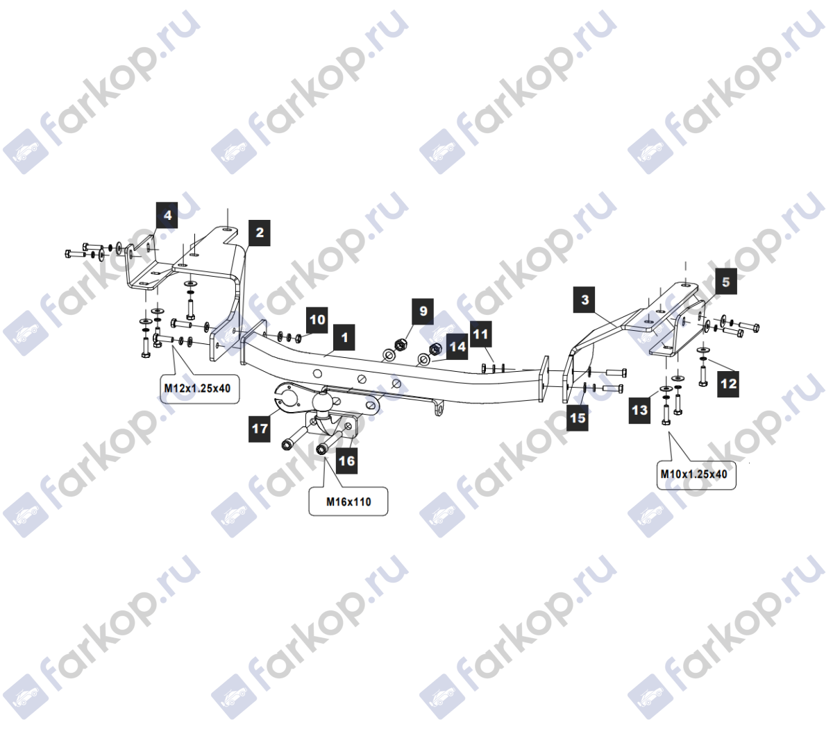 Фаркоп Baltex для Toyota Highlander 2010-2013 24195808E в 