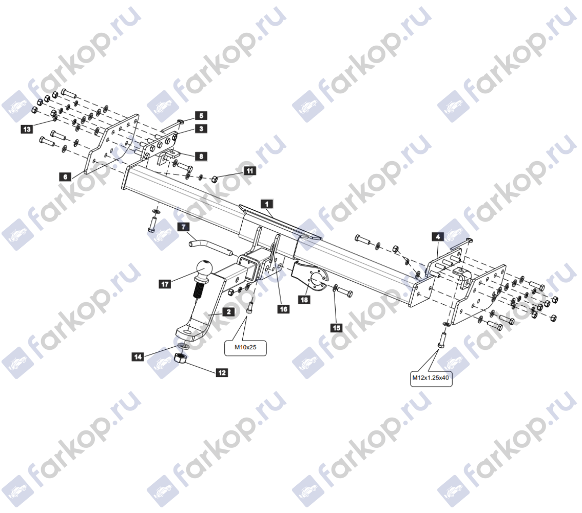 Фаркоп Sheriff для Mitsubishi L200 2015- 2957.31 в 