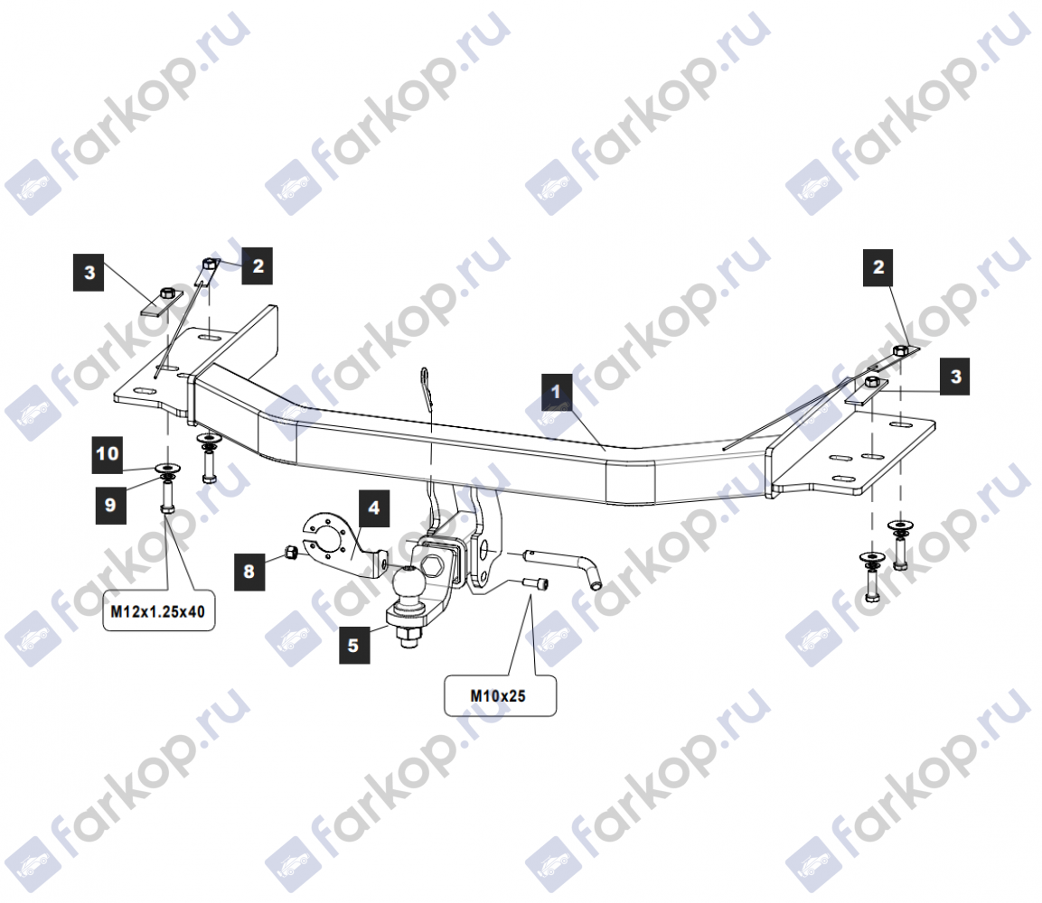 Фаркоп TowRus для Ford Explorer 2020- 089144 в 