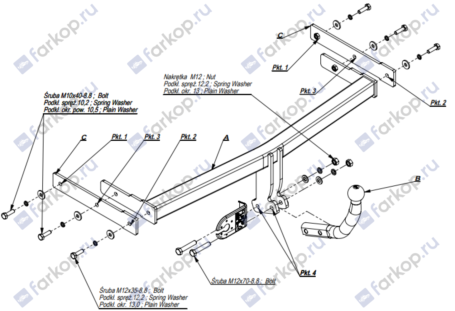 Фаркоп Imiola для Seat Cordoba (седан) 2003-2009 S.011 в 