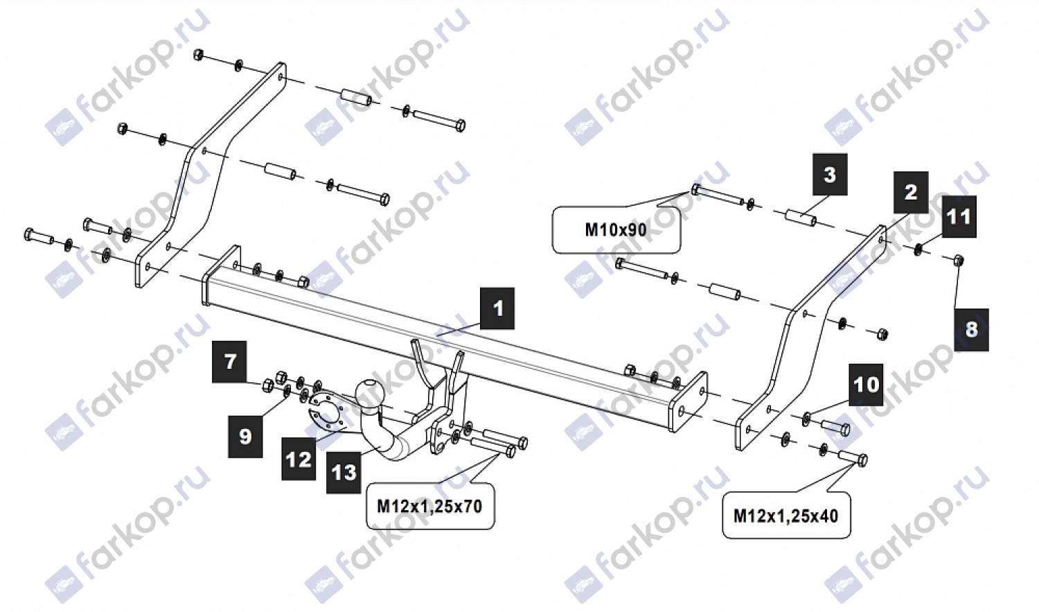 Фаркоп Baltex для Nissan Almera 2013- 15.3041.12 в 
