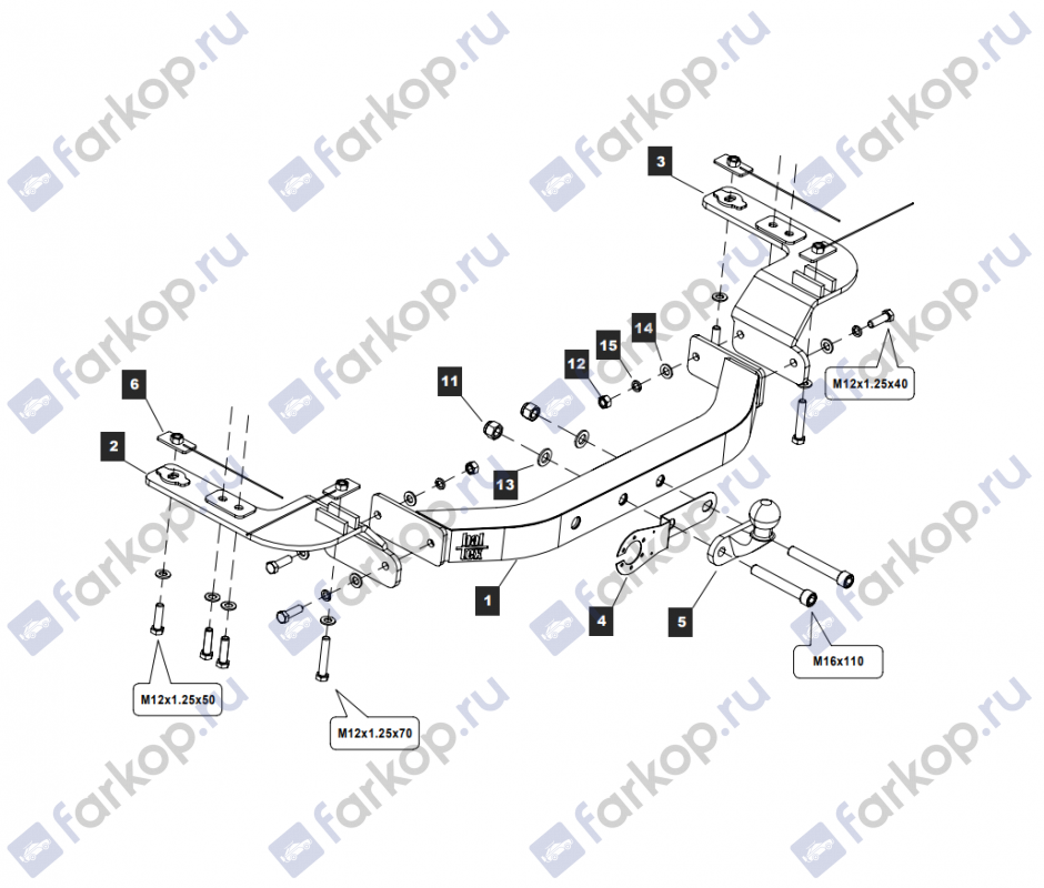 Фаркоп Baltex для Lexus LX 570 2008-2021, кроме «Sport Design» Y20EL в 