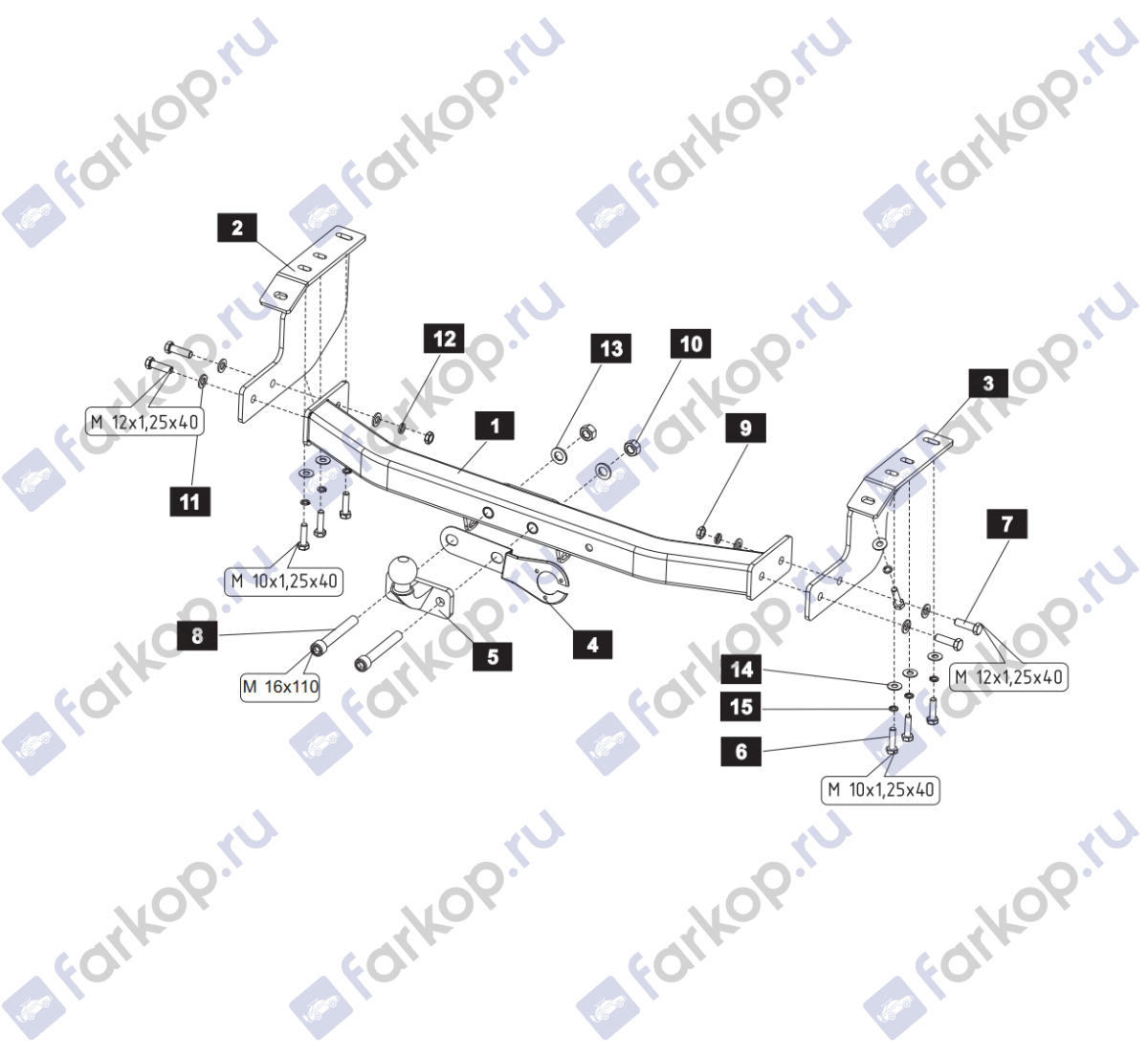 Фаркоп Baltex для Mitsubishi ASX 2010- 14190506 в 