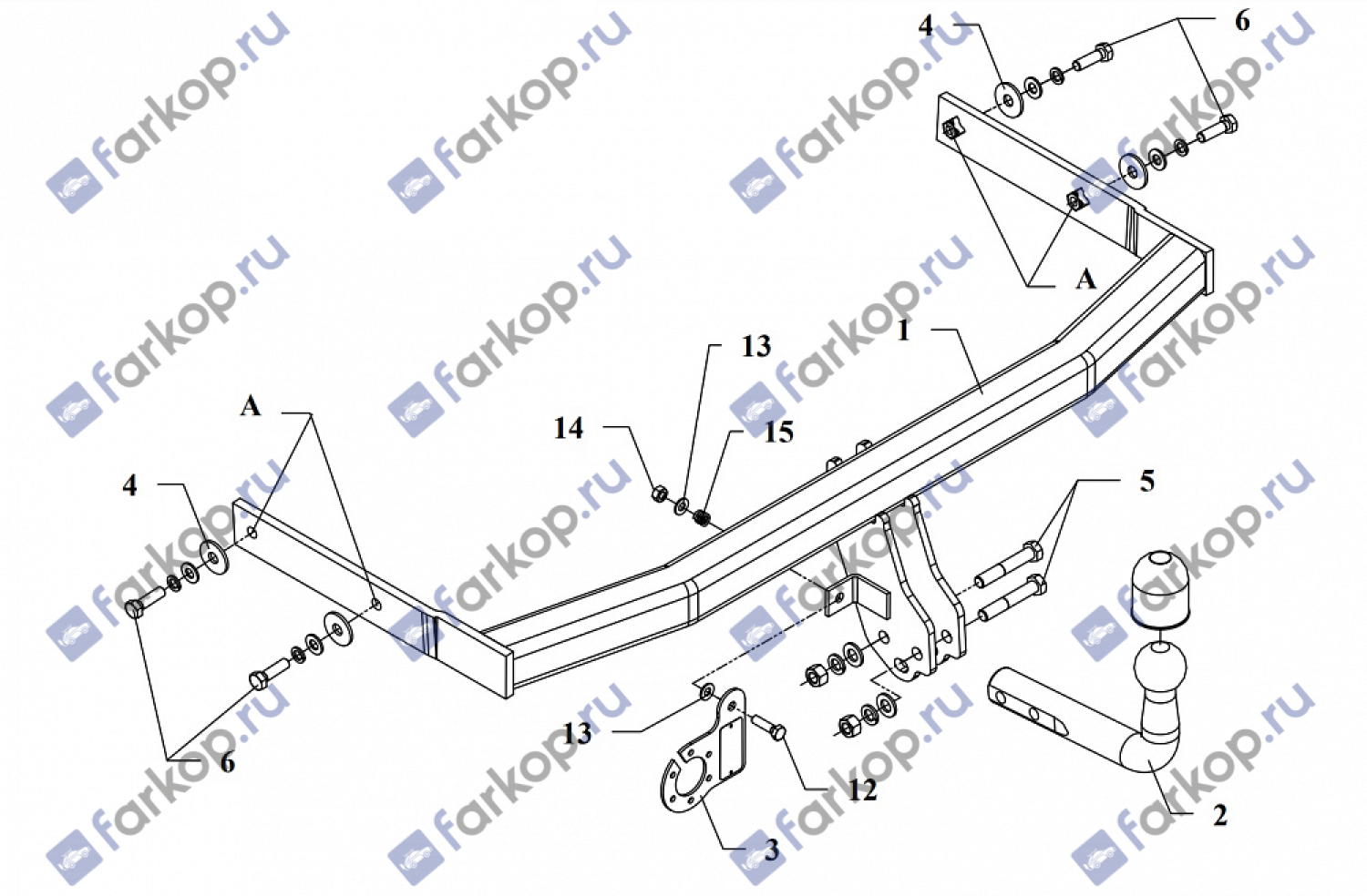 Фаркоп Auto-Hak для Seat Cordoba 2003-2009 SC 41 в 