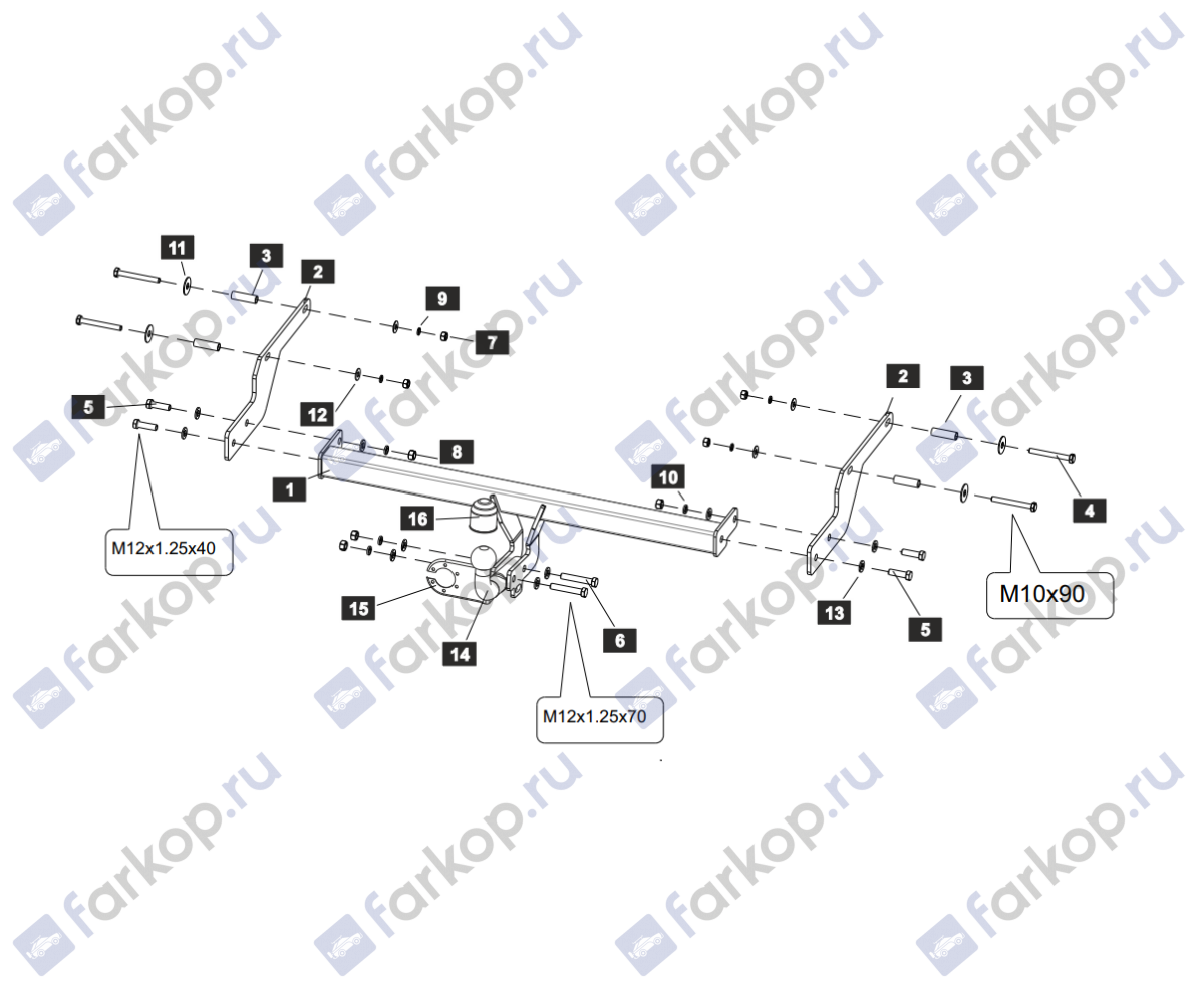 Фаркоп Sheriff для Renault Logan 2014- 2881.12 в 